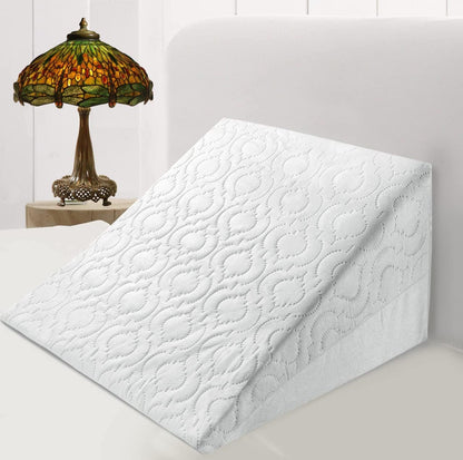 Bed Wedge Pillow with 100% Memory Foam Top | GERD | Wedge Pillow for Sleeping and Acid Reflux, Heartburn, Snoring Pillow & Respiratory Problems Pregnancy Pillow for Sleeping,Reading & Rest,XL Removable Zipped Cover