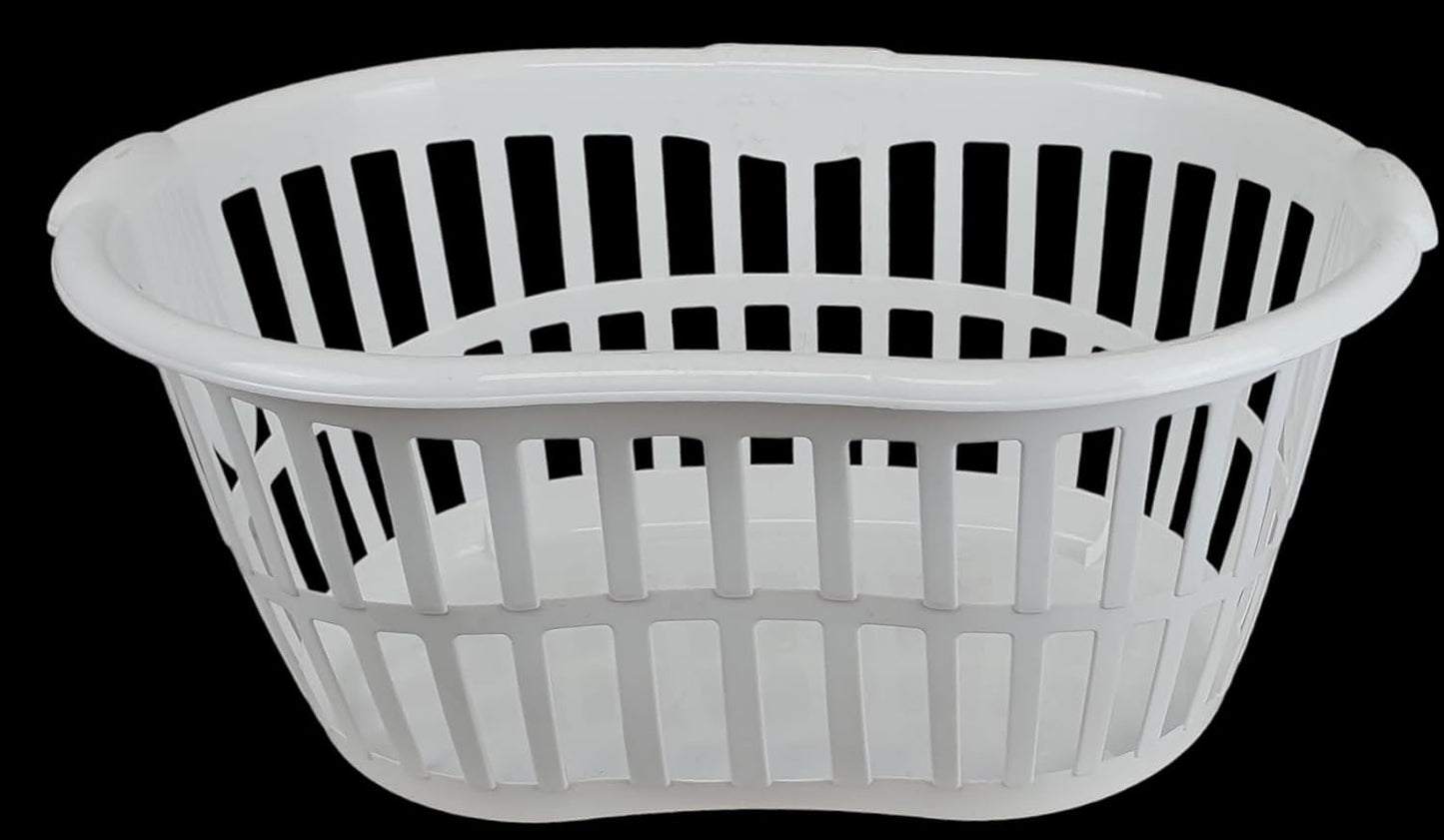 34L Hipster Plastic Laundry Basket with Handles Large Storage Hamper for Washing Clothes Fruits Vegitable Nursery & Home Storage Organisation MADE IN U.K.