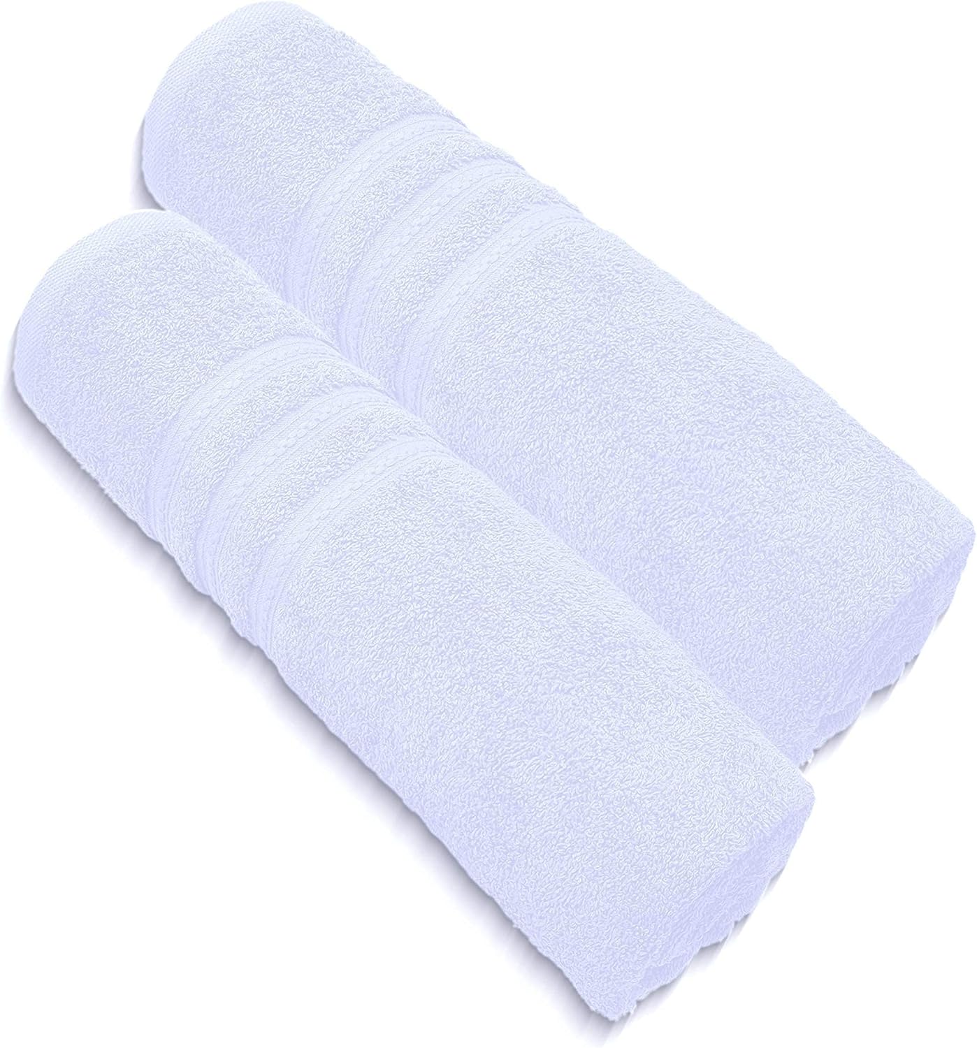 Pack of 2 Extra Large Jumbo Bath Sheets - Beach Towels 100% Cotton  Huge Size (85 x 200 cm)