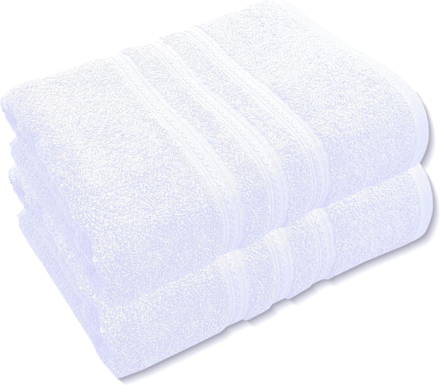 Pack of 2 Extra Large Jumbo Bath Sheets - Beach Towels 100% Cotton  Huge Size (85 x 200 cm)
