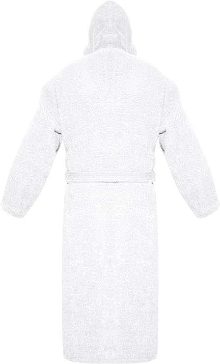 Mens Womens Hooded Bathrobe 100% Soft Cotton Terry Towelling Dressing Gown House Coat