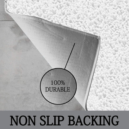 2 Piece Loop Bath Mats for Bathroom - Non Slip Chenille Bath Mat Set Rugs, Extra Soft with Water Absorbent Pedestal Bathmat Shower Toilet Mat