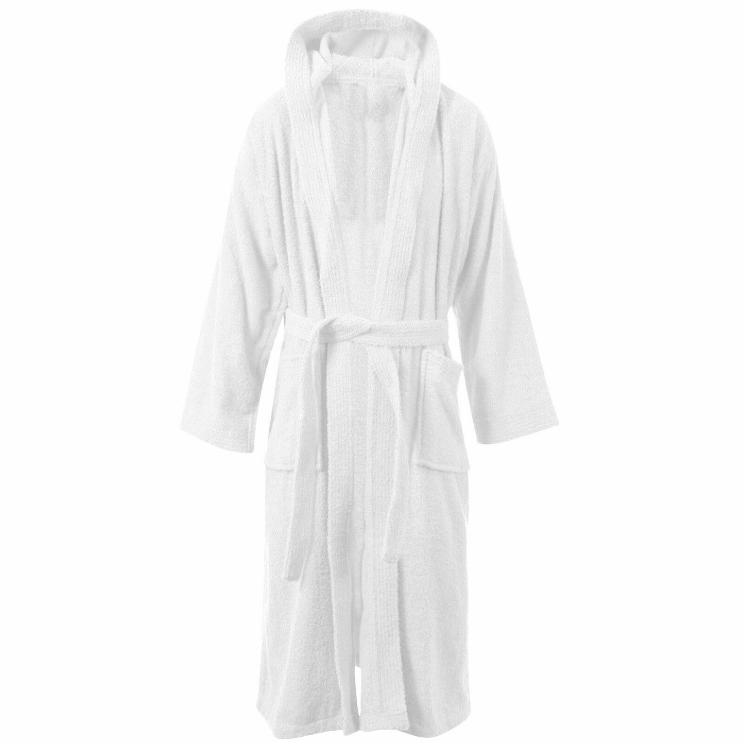 Mens Womens Hooded Bathrobe 100% Soft Cotton Terry Towelling Dressing Gown House Coat