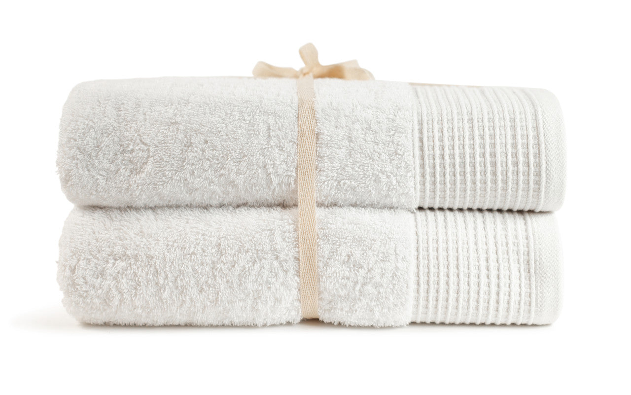 White 100% Pure Organic Cotton Bath Sheet gift ribboned 630 GSM