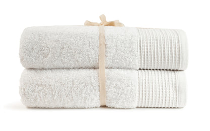 White 100% Pure Organic Cotton Bath Sheet gift ribboned 630 GSM