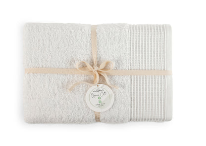 White 100% Pure Organic Cotton Bath Towel pack of 2 630 GSM