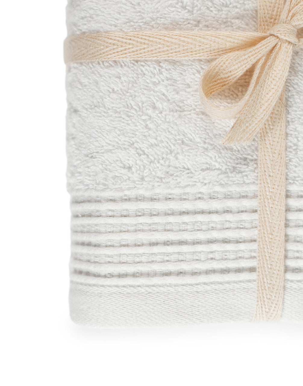 White 100% Pure Organic Cotton Hand Towel gift ribboned pack of 2