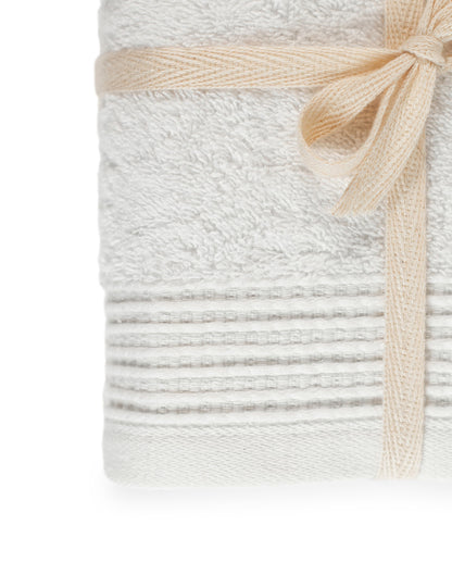 White 100% Pure Organic Cotton Hand Towel gift ribboned pack of 2