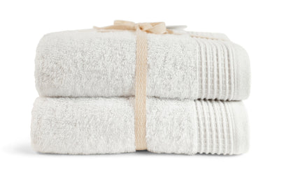 White 100% Pure Organic Cotton Hand Towel gift ribboned 630 GSM