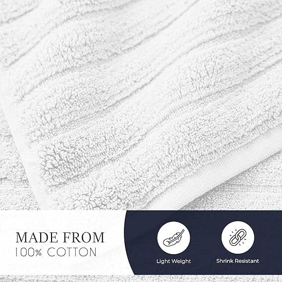 Pack of 2 Jumbo Ribbed Bath Sheet Bathroom Large Bath Towel Highly Absorbent Quick Dry Super Soft 100% Cotton Extra Large Bath Sheets