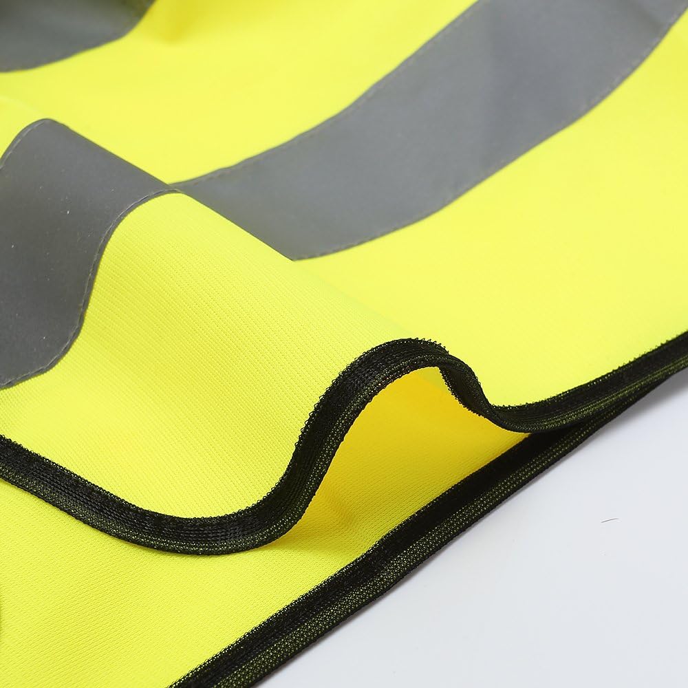 Zipped High Visibility Hi Viz Vest Waistcoat high vis Safety hi vis vest For Men's and Women's Lightweight and Comfortable Safety Vests, Standard Size Reflective Safety Vest(XXS-XXL)
