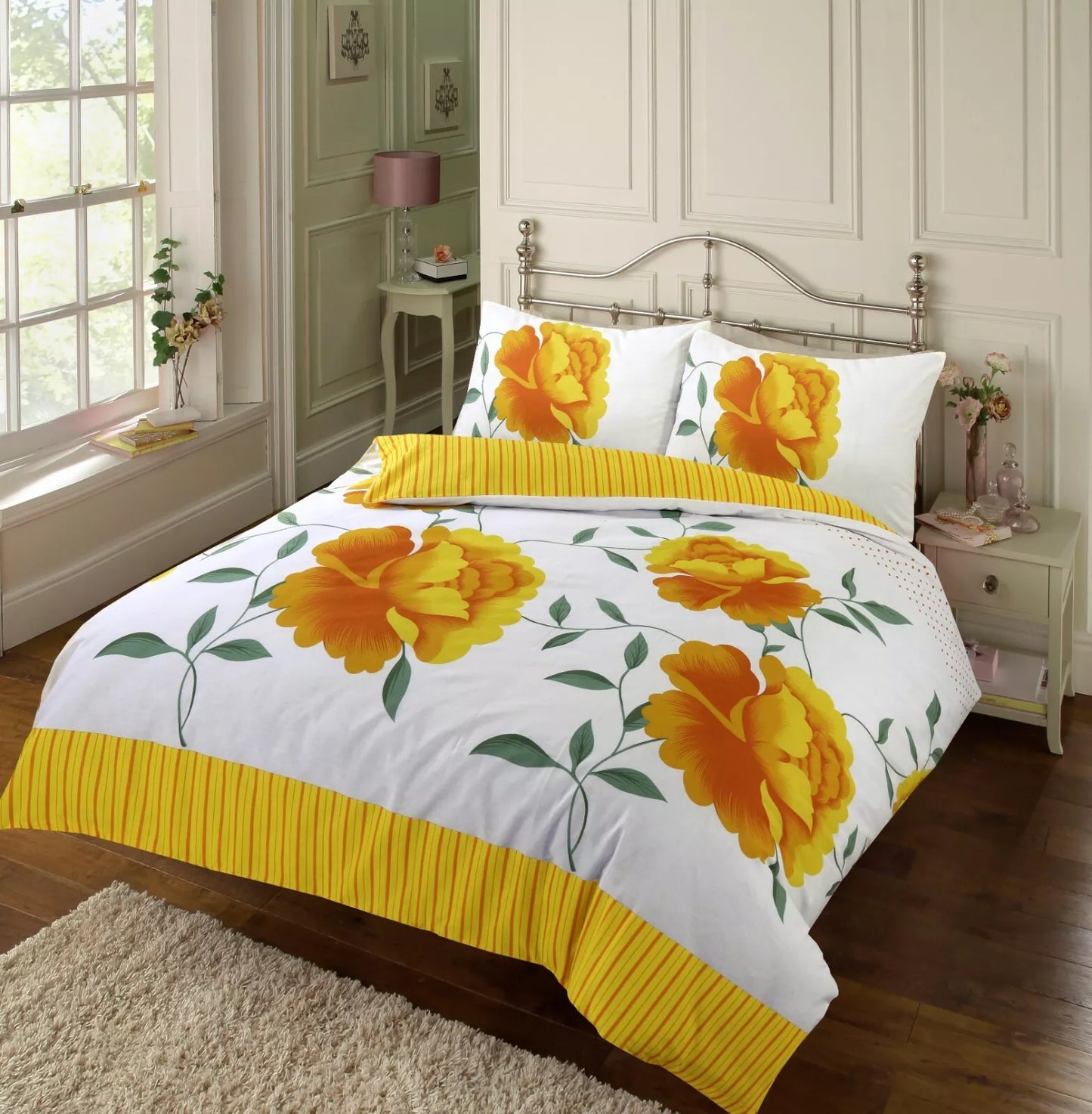 Rosaleen Floral Printed Duvet Cover With Pillowcases Quilt Bedding Set All Sizes